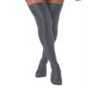 Daenrui Women's Shiny Thigh High Stocking Pantyhose Socks Glossy Stay Up Silk Footed Opaque Tights Grey One Size view 3