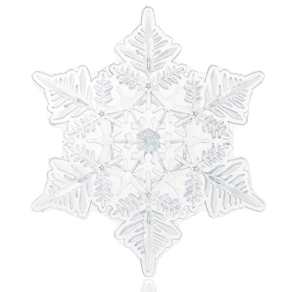devembr Snowboard Stomp Pad, 3D Clear Snowflake Snowboarding Stomp Pads, PVC Material, 5.11" x 5.9", Transparent Pattern