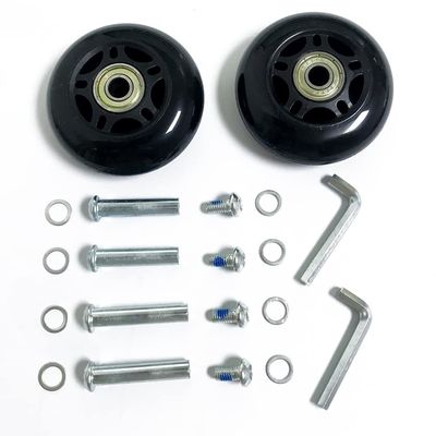 LOTOWELZON 2pcs Luggage Suitcase Replacement Wheels, 84mm Rubber Inline Roller Skate Wheels with 8mm(0.31") ABEC-7 608ZZ Bearings Repair Kits (Black, OD84xW24mm/3.3" x0.94)
