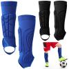 2 Pairs Soccer Shin Guards Kids, Football Ankle Protector Socks, Youth Shin Pads Protective Soccer Accessories, Football Equipment with Leg and Ankle Guard Pad for 6-12 Boy Girl Teenager, Blue Black view 1