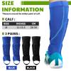 2 Pairs Soccer Shin Guards Kids, Football Ankle Protector Socks, Youth Shin Pads Protective Soccer Accessories, Football Equipment with Leg and Ankle Guard Pad for 6-12 Boy Girl Teenager, Blue Black view 3