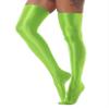 Daenrui Women's Shiny Thigh High Stocking Pantyhose Socks Glossy Stay Up Silk Footed Opaque Tights Fluorescent Green One Size view 2