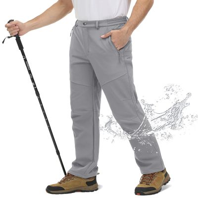 TACVASEN Men's Hiking Pants Snow Ski Pants Outdoor Waterproof Windproof Fleece Cargo Pants for Men Winter Warm Athletic Softshell Snowboard Pants