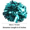 GUIFIER Pack of 2 Pom Poms Cheerleading 6 Inches Metallic Cheerleader Pom Poms with Baton Handle, Pompoms Cheer Pom Pom for Cheering Squad (Teal) view 2