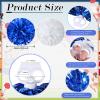 Deekin 12 Pcs Cheerleading Pom Poms Cheerleader Squad Spirited Fun Pompoms 12 Inch Metallic Foil Cheer Pom Poms with Handle Flowers for Sport Team Dance Costume Party 50g Weight Each(Blue, White) view 2