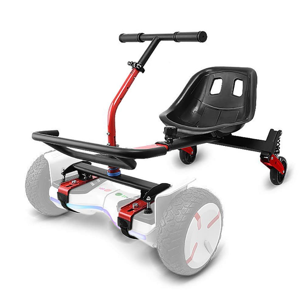 Hoverboard Seat Attachment with Crash Bar Go Kart Frame Kit for Kids & Adults Hoverboard Go Kart Conversion Kit Compatible with 6.5'' 8'' 10'' Self Balancing Scooter (red)