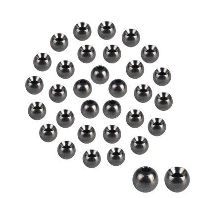MUUNN 100PC/LOT Brass Fly Tying Beads, Countersunk Beads for Fly Tying (Black Nickel,2.4mm)