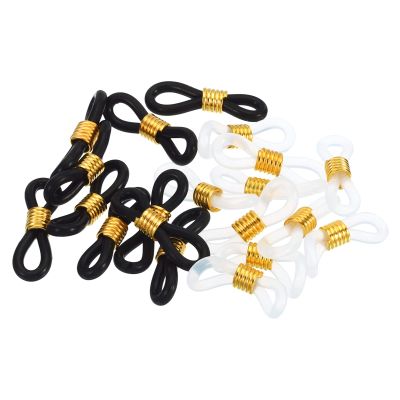 PATIKIL Eyeglass Chain Connector Retainer, 20 Pack Adjustable Anti Slip Silicone Rubber Strap Holder Chain End Loop for Women Men Sunglasses, Silver Tone