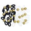 PATIKIL Eyeglass Chain Connector Retainer, 20 Pack Adjustable Anti Slip Silicone Rubber Strap Holder Chain End Loop Bead Style for Women Men Sunglasses, Gold view 1