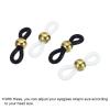 PATIKIL Eyeglass Chain Connector Retainer, 20 Pack Adjustable Anti Slip Silicone Rubber Strap Holder Chain End Loop Bead Style for Women Men Sunglasses, Gold view 4