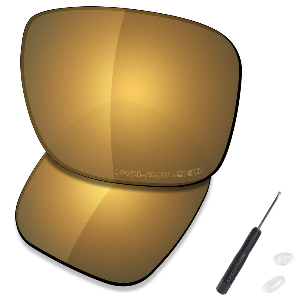 SAUCER Premium Replacement Lenses & H20 Screwdriver & Nose Pieces for Oakley Holbrook Metal OO4123 Sunglasses High Definition - Bronze Gold Polarized