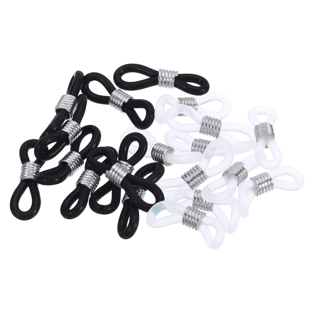 PATIKIL Eyeglass Chain Connector Retainer, 20 Pack Adjustable Anti Slip Silicone Rubber Strap Holder Chain End Loop for Women Men Sunglasses, Gold Tone