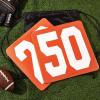 Jecery Set of 11 Football Yard Markers High Visibility Football Field Yard Line Markers Yardage Field Line Marking 12 Inch with Carrying Bag for Sporting Training(Orange White) view 4