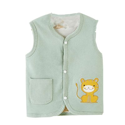EnJoCho Toddler Baby Boys Girls Winter Sleeveless Cartoon Coat Outwear Warm Coat Vest Jacket Double Side (Green-A, 3-6 Months)