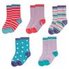 Mightly Girls and Boys' Crew Socks | Organic Cotton Multi-Pack Kids Sock Set, Style Combo, Large (1-4), 5-Pack view 1