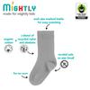 Mightly Girls and Boys' Crew Socks | Organic Cotton Multi-Pack Kids Sock Set, Style Combo, Large (1-4), 5-Pack view 3