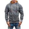 Maiyifu-GJ Men Slim Fit Full Zip Hoodies Casual Diagonal Zipper Hooded Sweatshirt Long Sleeve Sports Jacket with Zip Pockets (Dark Grey,3X-Large) view 2