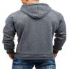 Maiyifu-GJ Men Slim Fit Full Zip Hoodies Casual Diagonal Zipper Hooded Sweatshirt Long Sleeve Sports Jacket with Zip Pockets (Dark Grey,3X-Large) view 3