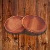 ASUNFO Round Ring Dish Wood Jewelry Tray Trinket Key Decorative Holder Organizer for Necklace Bracelet Display Wedding Party Decor Serving Dishes view 4
