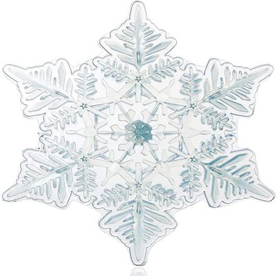 devembr Snowboard Stomp Pad, 3D Clear Snowflake Snowboarding Stomp Pads, PVC Material, 5.11" x 5.9", Silver
