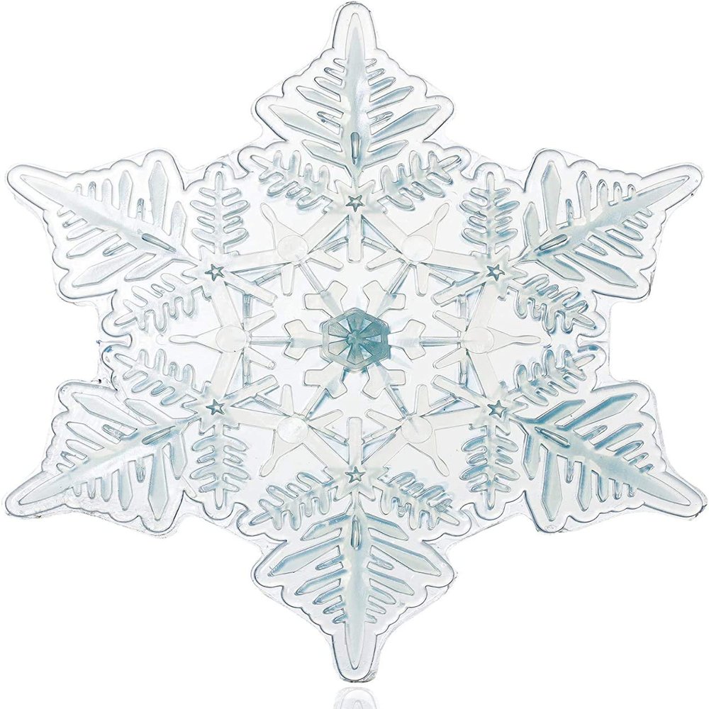 devembr Snowboard Stomp Pad, 3D Clear Snowflake Snowboarding Stomp Pads, PVC Material, 5.11" x 5.9", Silver