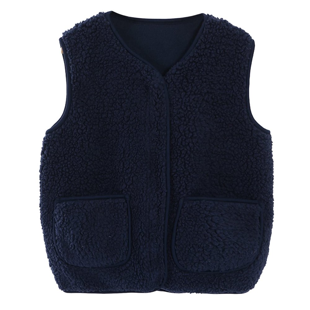 EnJoCho Tops for Toddler Boys Girls 2-8 Years Solid Winter Fleece Zippered Coat Jacket Vest Thicken Warm (Navy-B, 3-4 Years)