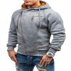Maiyifu-GJ Men Slim Fit Full Zip Hoodies Casual Diagonal Zipper Hooded Sweatshirt Long Sleeve Sports Jacket with Zip Pockets (Light Grey,Small) view 2