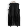 XUNRYAN Womens Hippie Vest for Women Vintage Ethnic 70s Tassel Vest Faux Suede Solid Sleeveless Fringe Hippie Jacket Vest view 4