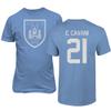 FLAURA Uruguay Soccer #21 Cavani World Football Jersey Style Adult Mens Unisex T-Shirt (Carolina Blue, 5X-Large) view 1