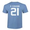 FLAURA Uruguay Soccer #21 Cavani World Football Jersey Style Adult Mens Unisex T-Shirt (Carolina Blue, 5X-Large) view 3