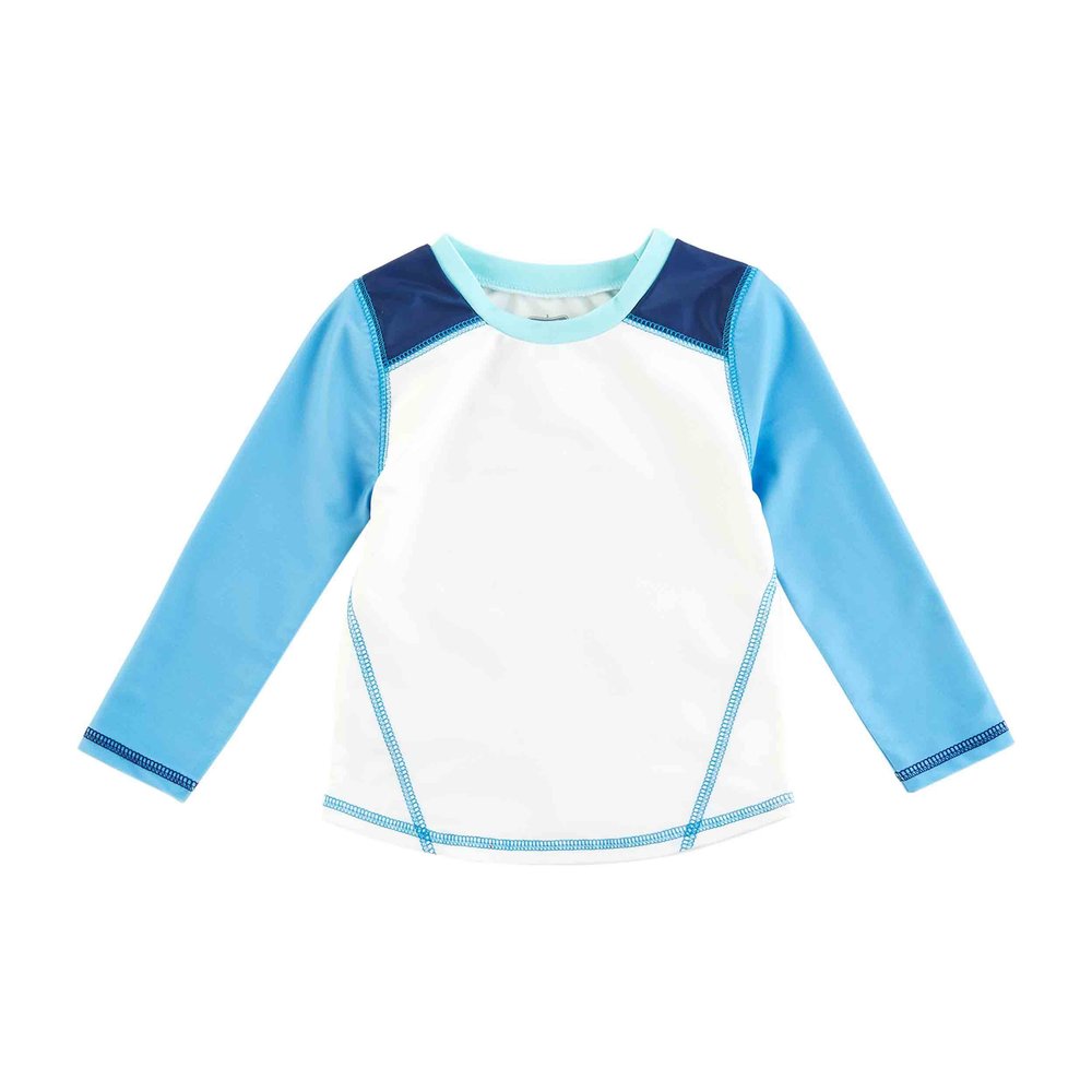Mud Pie Baby Boys Body Boy Rash Guard Shirt, White, 12-18 Months US
