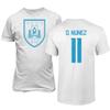FLAURA Uruguay Soccer #11 Nunez World Football Jersey Style Adult Mens Unisex T-Shirt (White, 4X-Large) view 1