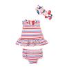 Mud Pie Girls Swimsuit & Headband Set, Popsicle, 9-12M view 2