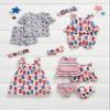 Mud Pie Girls Swimsuit & Headband Set, Popsicle, 9-12M view 4