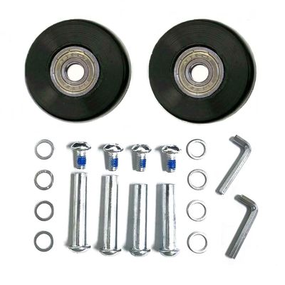 LOTOWELZON 2pcs Luggage Suitcase Replacement Wheels, 50mm Rubber Inline Roller Skate Wheels with 8mm(0.31") ABEC-7 608ZZ Bearings Repair Kits (Black, OD50xW18mm/1.97" x0.7)
