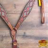 HILASON Western Horse Breast Collar American Leather Painted Geomatric | for Horses view 3