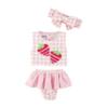Mud Pie Girls Swimsuit & Headband Set, Strawberry, 5T view 1