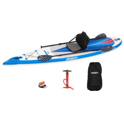 Sea Eagle NeedleNose 126 Inflatable Lightweight High Pressure Drop Stitch Stand Up Paddle Board Patented Wave Piercing Bow, with SUP Paddle, Pump, Slide in Skeg and Backpack (NN126 Pro Package)