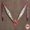 HILASON Western Horse Breast Collar American Leather Camouflage Mahogany | for Horses view 2