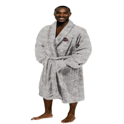 Northwest NCAA Men's One Size Fits Most Soft Sherpa Lounge Bathrobe, Ohio State Buckeyes