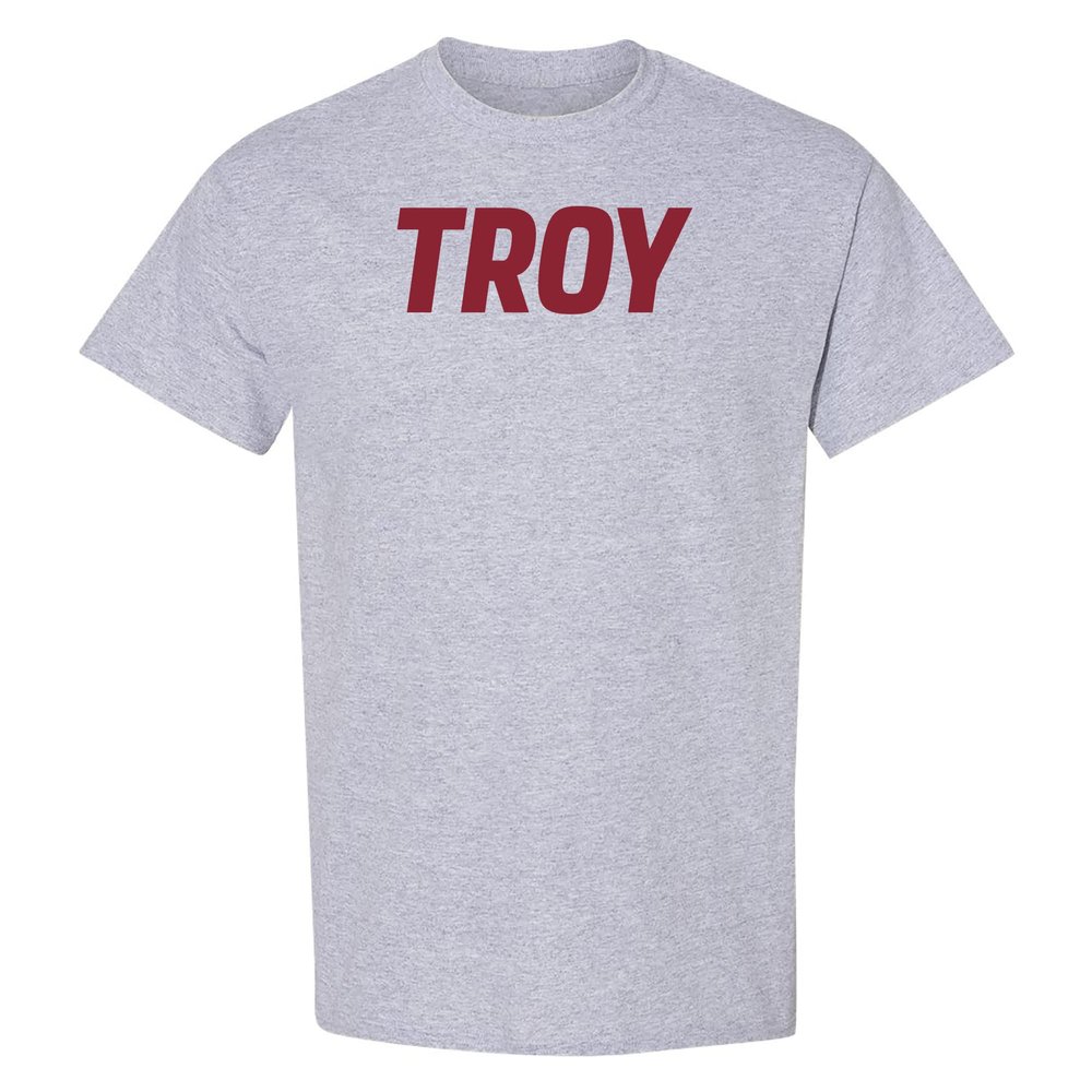 AS01 - Troy Trojans Basic Block T Shirt - X-Large - Sport Grey