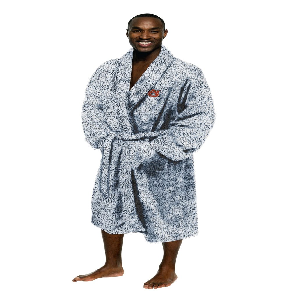 NORTHWEST NCAA Men's One Size Fits Most Soft Sherpa Lounge Bathrobe, Auburn Tigers