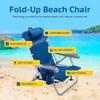 Homevative Cooler+ Folding Backpack Beach Chair with 5 Positions, Towel bar, XL Cooler Pouch, Storage Net, Cup and Phone Holder, Breeze, 2 Pack view 2
