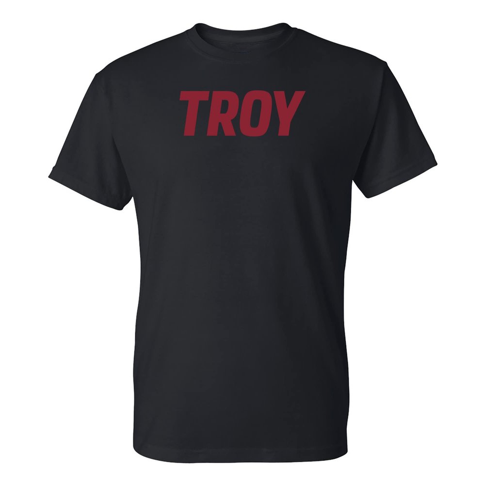 AS01 - Troy Trojans Basic Block T Shirt - X-Large - Black