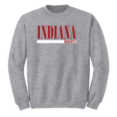 UGP Campus Apparel AW1274 - Indiana Hoosiers Boldline Crewneck Sweatshirt - Medium - Sport Grey