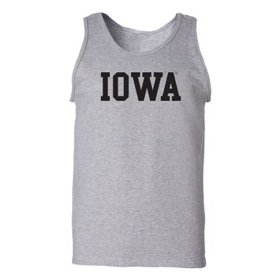 AT01 - Iowa Hawkeyes Basic Block Tank Top - Small - Sport Grey