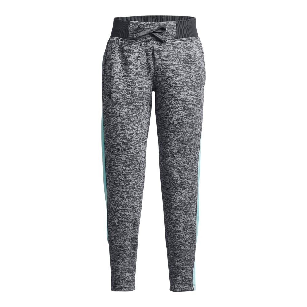 Under Armour Girls Armour Fleece Pants, (013) Pitch Gray Medium Heather / / Black, X-Large