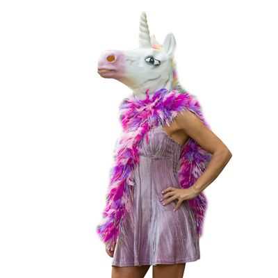 ZUCKER Medium Chandelle Feather Boa with Lurex - Christmas Decorations - Vibrant Holiday Home Decor - Unicorn Boa - Bachelorette Party, Holiday, New Year's Eve, Costume, Cosplay