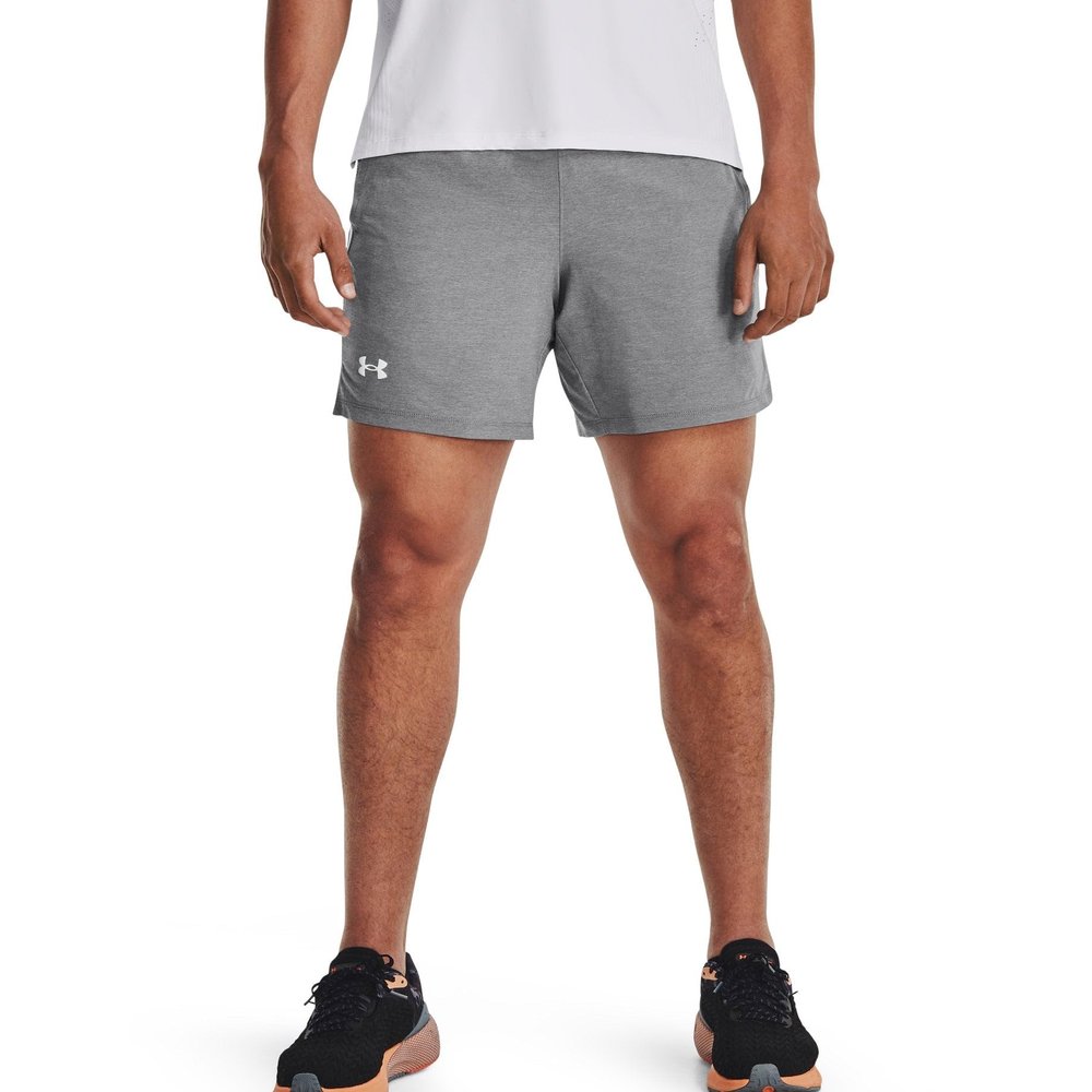 Under Armour Mens Launch Stretch Woven 7-Inch Shorts, (011) Mod Gray/Mod Gray/Reflective, 3X-Large