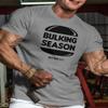 Bulking Season Weightlifting T-Shirt, Gym Inspiration Mens Workout Shirt (3XL, Bulking Season Grey) view 2